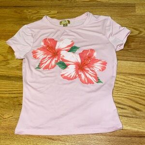 Vintage Pink Cult Favorite Hibiscus baby tee